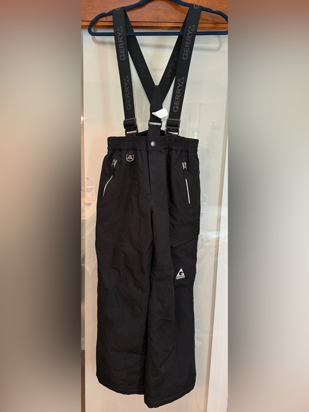 Gerry Kids Black Ski Snow Pants/Bibs with Adjustable Straps